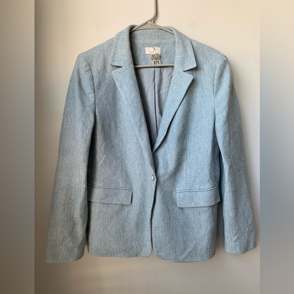 LOFT Pale Blue Women's Single-Button Blazer